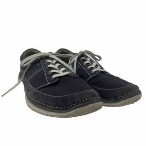 Clarks Shoes Mens 11 Navy Blue Canvas Lace Up Sneakers Soft‎ Cushion Ortholite